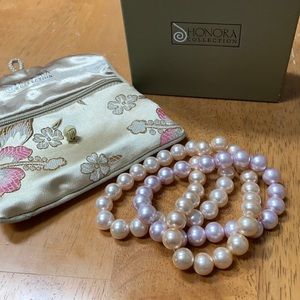 Honora Cultured Freshwater Pearls Stretch Bracelets Set of Three